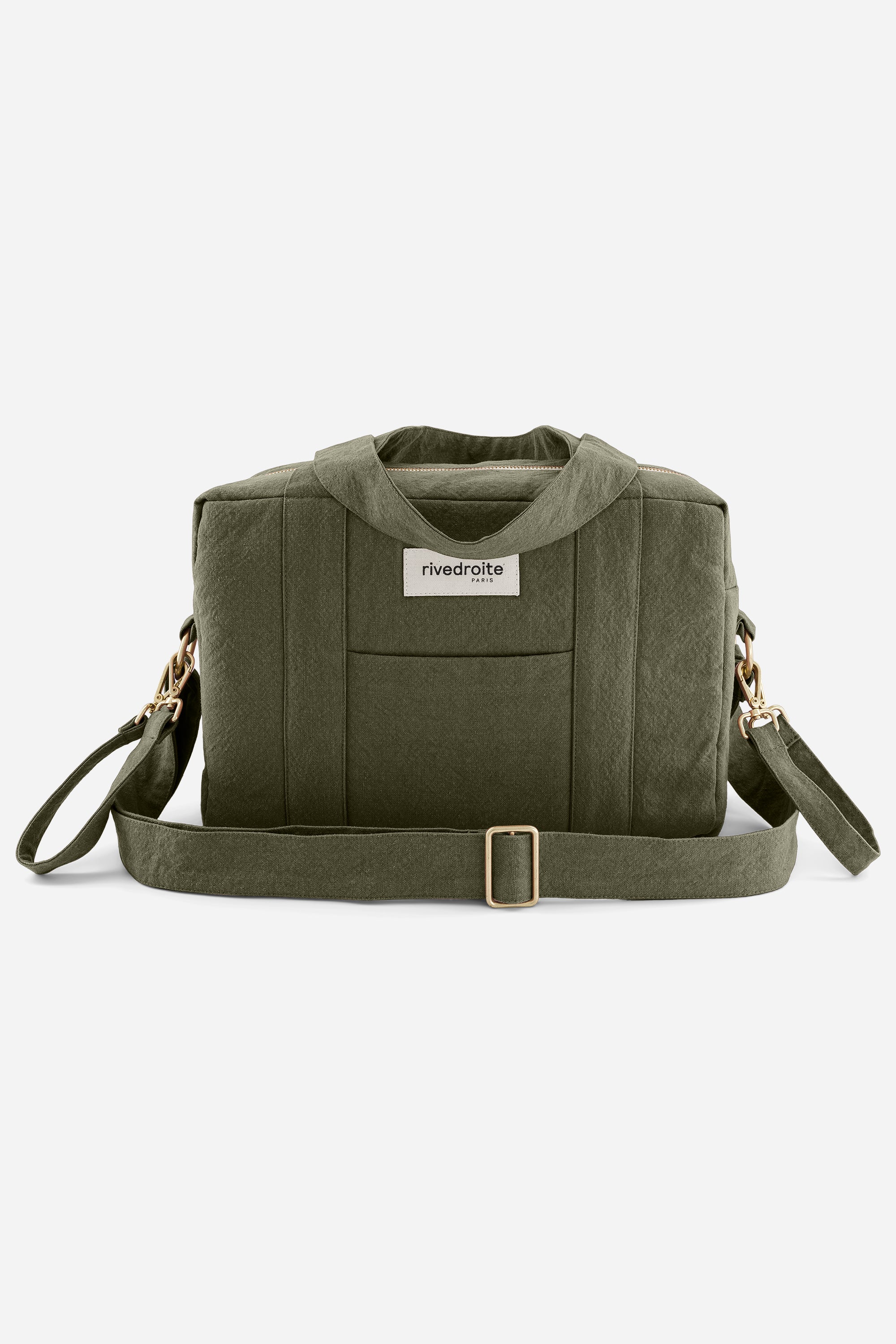 „Rive Droite Mini Darcy Wickeltasche – Military Green, kompakte Anti‑Diaper‑Bag mit Gurt und Green-Design“