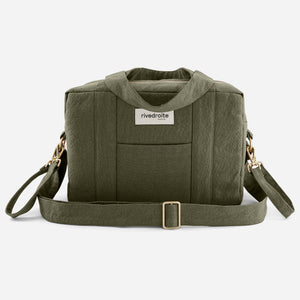 „Rive Droite Mini Darcy Wickeltasche – Military Green, kompakte Anti‑Diaper‑Bag mit Gurt und Green-Design“