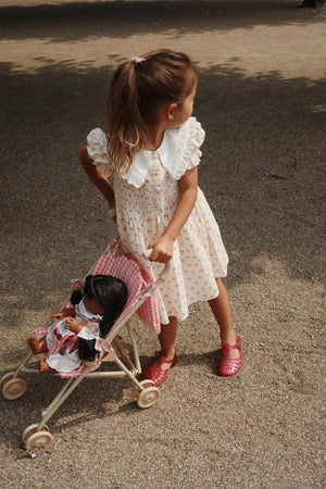 Konges Sløjd Puppen-Buggy "Doll Stroller Cheeky Bubblegum Check"
