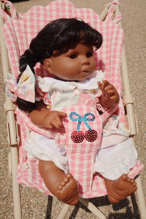 Konges Sløjd Puppen-Buggy "Doll Stroller Cheeky Bubblegum Check"
