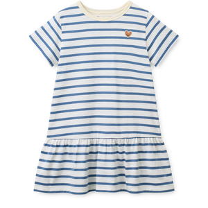 Liewood Kleid Madden in Riverside Crème De La Crème, Sommerkleid aus Bio-Baumwolle mit Streifenmuster und Volant