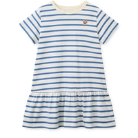 Liewood Kleid Madden in Riverside Crème De La Crème, Sommerkleid aus Bio-Baumwolle mit Streifenmuster und Volant