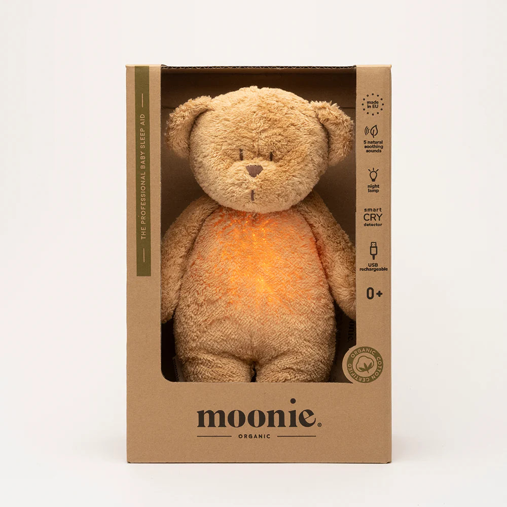 Moonie Teddybär mit Licht 2.0 "Organic Humming Bear" | Cappuccino