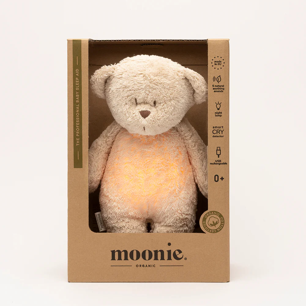 Moonie Teddybär mit Licht 2.0 "Organic Humming Bear" | Sand