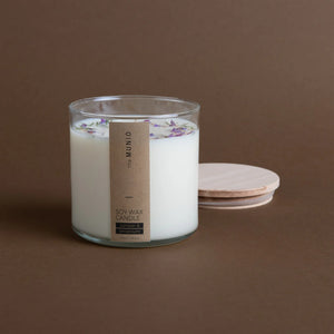 the Munio Sojawachs Duftkerze im Glas - Juniper & Limonium