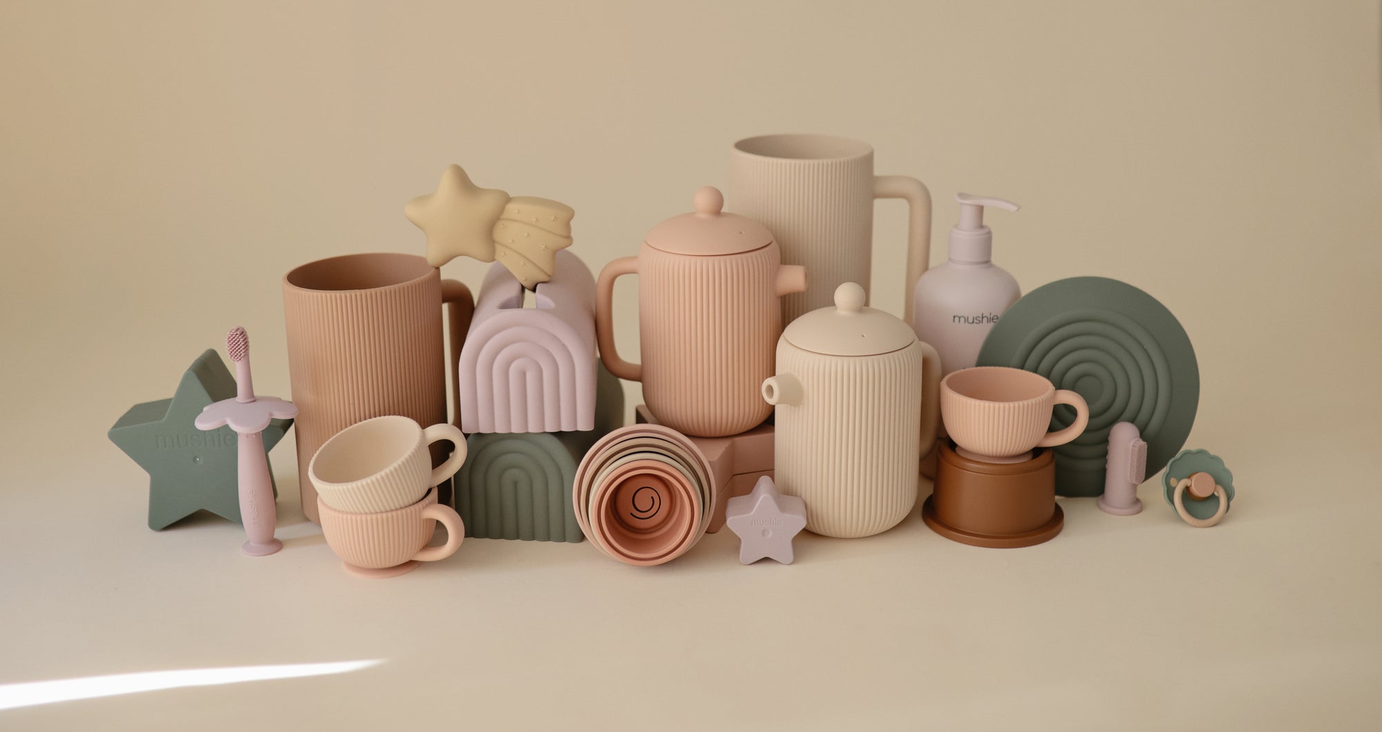 Mushie Silikon Teespielset | Blush