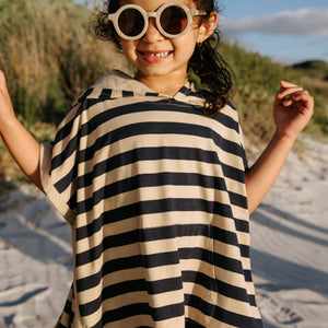 Cloby Poncho mit UV50 | Navy/Sandy Stripe