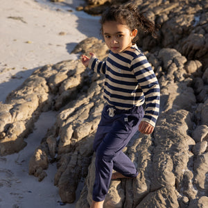 Cloby UV-Langarmshirt | Navy/Sandy Stripe