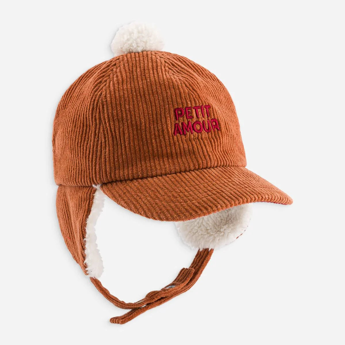 Chamaye Mütze mit Ohrenklappen “Petit Amour” | Karamell