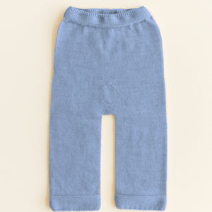 Hvid Baby Strickhose Merinowolle "Guido" | Light Blue