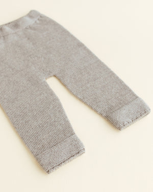 Hvid Baby Strickhose "Guido" Pebble