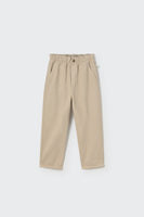 Kinderhose aus Bio-Twill in hellgrauem Stone – Cozmo Hose „Paola“ mit Gummibund