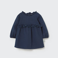 Baby-Kleid aus strukturiertem Dobby Denim in klassischem Blau – Cozmo „Praja“