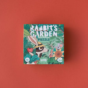 Puzzle von Londji mit Hasen im Garten illustriert aus Karton