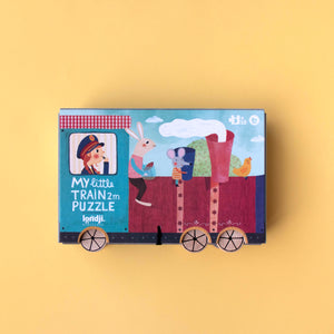 Londji Puzzle My Little Train, nachhaltiges Kinderpuzzle mit Zugmotiv und bunten Tierillustrationen