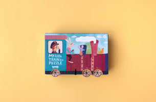 Londji Puzzle My Little Train, nachhaltiges Kinderpuzzle mit Zugmotiv und bunten Tierillustrationen