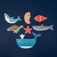 Londji Puzzle Blue New, nachhaltiges Kinderpuzzle mit bunten Illustrationen und extra großen Puzzleteilen