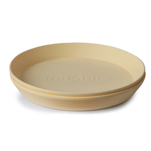 Mushie Runder Teller (2er-Set) | Pale Daffodil