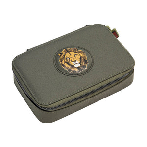 Jeune Premier Etui Box gefüllt Big Five Khaki – Kinder Federmäppchen mit Inhalt für Schule