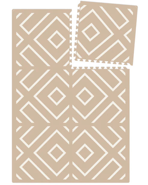 eeveve Spielmatte „Modern Blocks“ in Desert Sand – stilvolle, gepolsterte Puzzlematte mit modernem Design, gefertigt aus hochwertigem, ungiftigem EVA-Schaum.