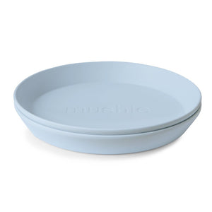 Mushie Runder Kinderteller | 2er Set Powder Blue