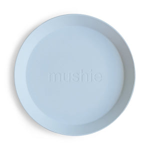 Mushie Runder Kinderteller | 2er Set Powder Blue