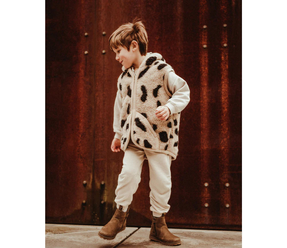 Alwero Kinder Bio Wollweste "Robby" | Leo Gepard