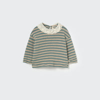 Baby-Sweatshirt mit feinen Streifen in Blau – aus weichem Fleece-Jersey, Cozmo „Samar“