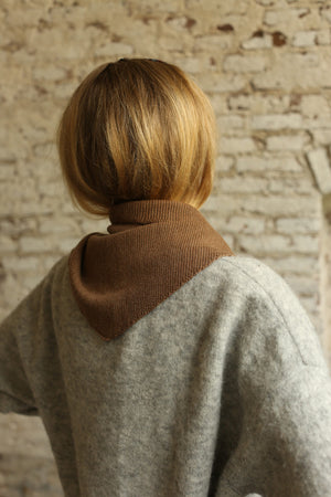 Hvid Dreieckstuch Merinowolle "Josephina" | Mocha