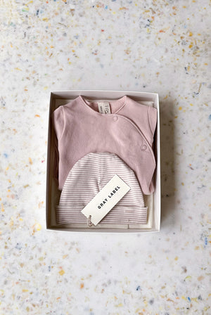 Gray Label Newborn Essentials Set | GOTS | Faded Pink