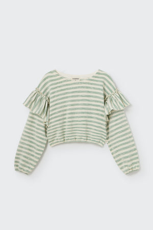 Cozmo Sweatshirt Striped "Silvia" - Grass Green
