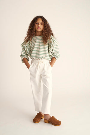 Cozmo Sweatshirt Striped "Silvia" - Grass Green