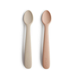 Mushie Silikonlöffel (2er-Set) | Blush/Shifting Sand