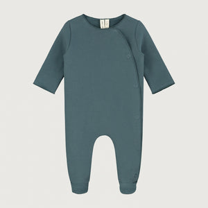 Gray Label Newborn Strampler in Blue Grey – weicher Bio-Wickelstrampler für Neugeborene, nachhaltig & hautfreundlich.