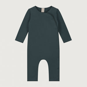 Gray Label Baby Strampler mit Druckknöpfen GOTS | Blue Gray