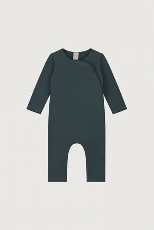 Gray Label Baby Strampler mit Druckknöpfen GOTS | Blue Gray
