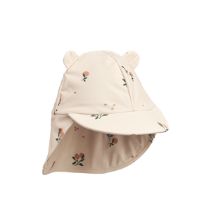 Liewood Baby Sonnenhut Senia Peach Sea Shell mit Öhrchen und langem Nackenschutz