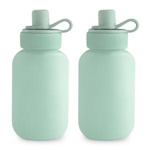 Mushie Silikon Brei Flasche Cambridge Blue 2er Pack