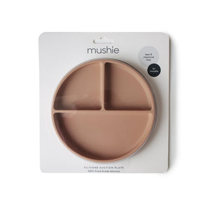 Assiette en silicone Mushie avec ventouse | Cambridge Blue