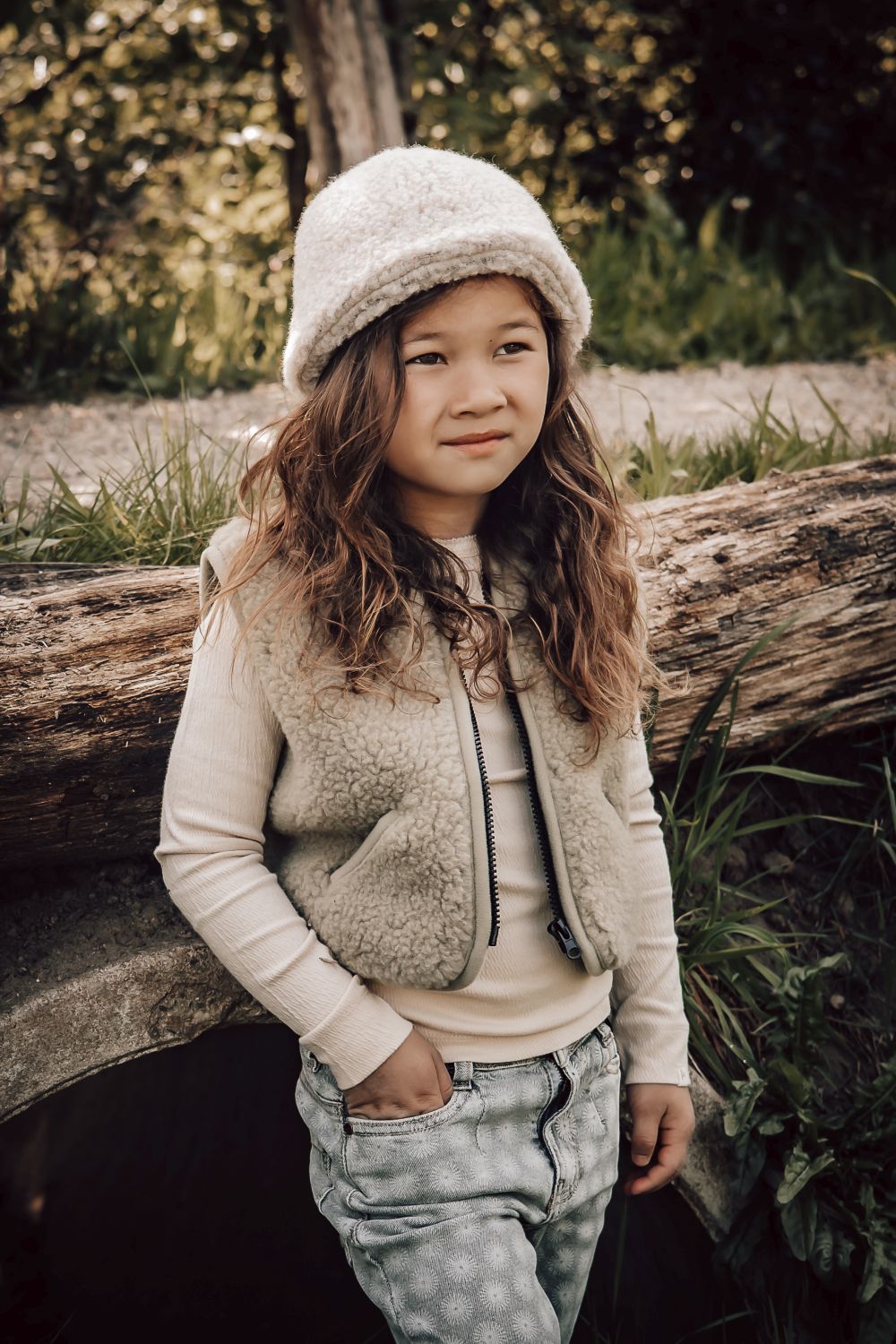 Alwero Kinder Bio Wollweste | Sand Brown