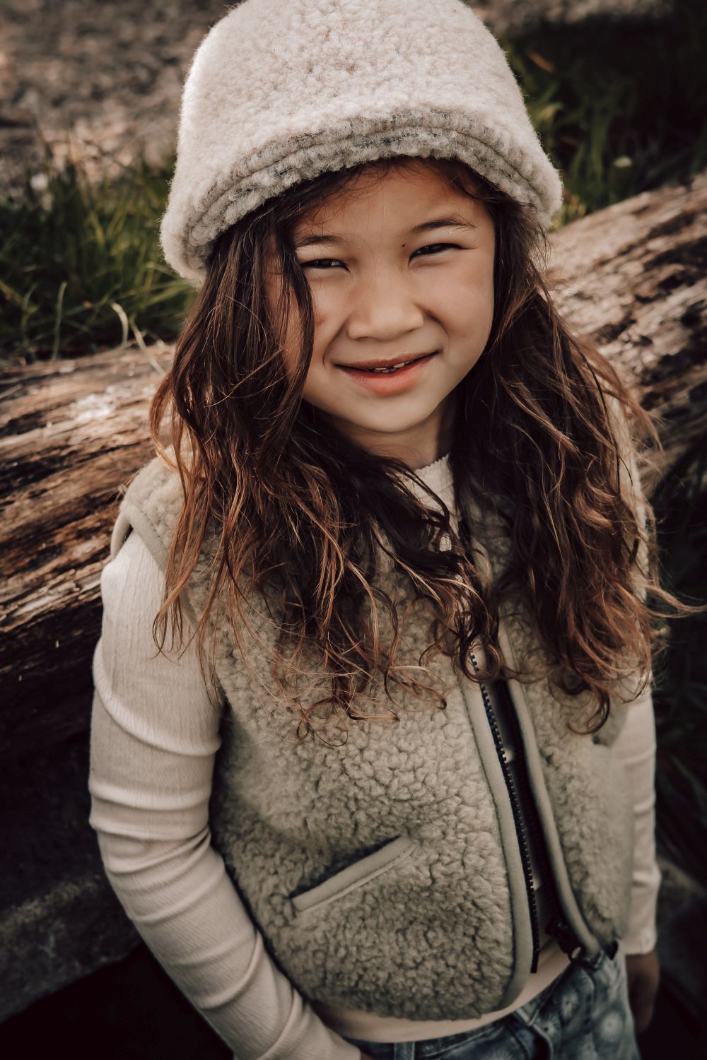 Alwero Kinder Bio Wollweste | Sand Brown