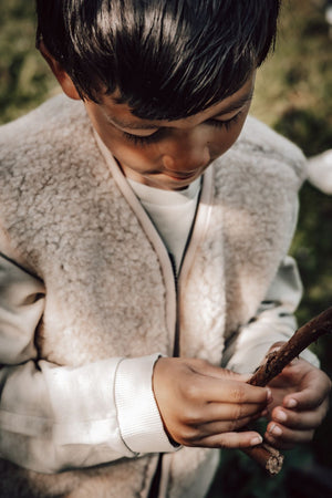 Alwero Children's Organic Wool Vest | Sand Brown