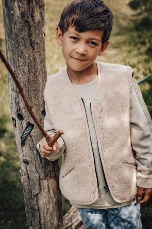 Alwero Children's Organic Wool Vest | Sand Brown