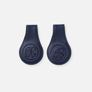 Cloby Pinces magnétiques en cuir lot de 2 | Bleu marine