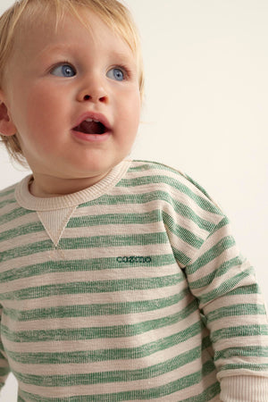 Cozmo Sweatshirt Striped "Thiago" - Grass Green