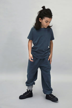 Gray Label Crewneck T-Shirt Blue Grey