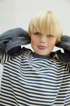 Gray Label Kapuzen-Cardigan mit Reissverschluss | Blue Grey