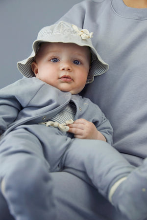 Cardigan bébé raglan Gray Label GOTS | Gris pierre