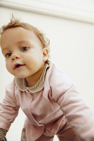 Gray Label Baby Raglan Cardigan | Faded Pink