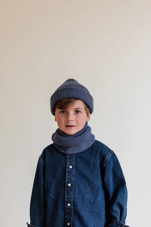Hvid Schlauchschal Merinowolle "Gigi" | Denim